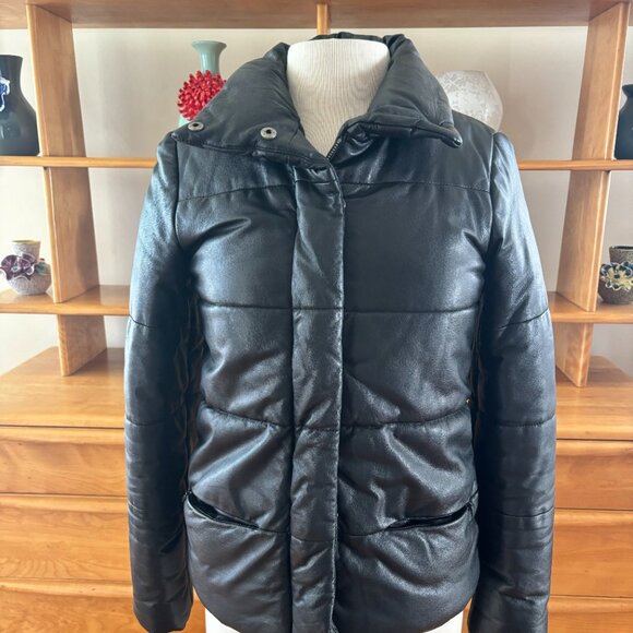 WOMEN'S ZARA COLLECTION LAMB BLACK PUFFER COAT/JACKET ORIG. $159 SZ S EUC - Picture 7 of 8